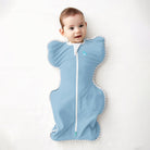 Love to Dream Swaddle Up™ Original 1.0 TOG in Dusty Blue, soft swaddle blanket with zipper closure for babies.