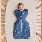 Love to Dream Swaddle Up™ Warm 2.5 TOG in Little Dreamer Denim, soft swaddle with snug fit and breathable fabric for babies.