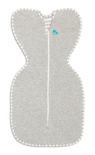 Love To Dream Swaddle Up™ Original 1.0 TOG in grey, a soft fabric swaddle for babies, shown lying flat in the image.