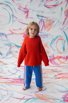 Grown Organic Textured Knit Sweater in Sauce color, showcasing a cozy, patterned knit design on a casual sweater.