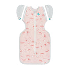 Love to Dream Swaddle Up™ Transition Bag Lite 0.2 TOG in Daredevil Bunny Pink, showing the lightweight baby sleep bag with bunny print.
