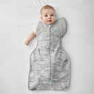 Love To Dream Swaddle Up™ Transition Bag Extra Warm 3.5 TOG in South Pole Grey, featuring a cozy, snug design for infants.
