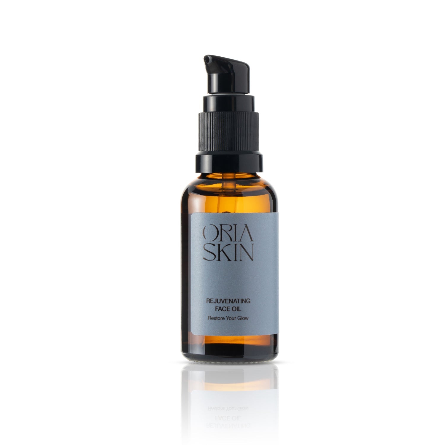 Oria Skin Rejuvenating Face Oil 30ml bottle with dropper, showcasing the skincare product on a neutral background.