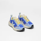 VEJA Canary Light Alveomesh sneakers in blue with white accents, featuring a lightweight vegan design and sporty style.