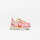 VEJA Canary Light Alveomesh vegan sneakers in Guimauve Orange Fluro with light pink accents and white sole.