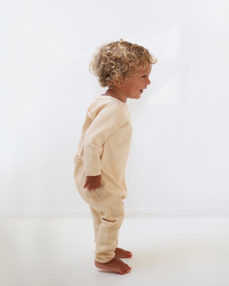Summer and storm organic cotton romper sand