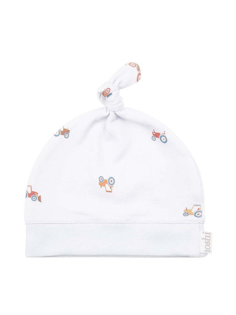 Toshi baby beanie tractor print