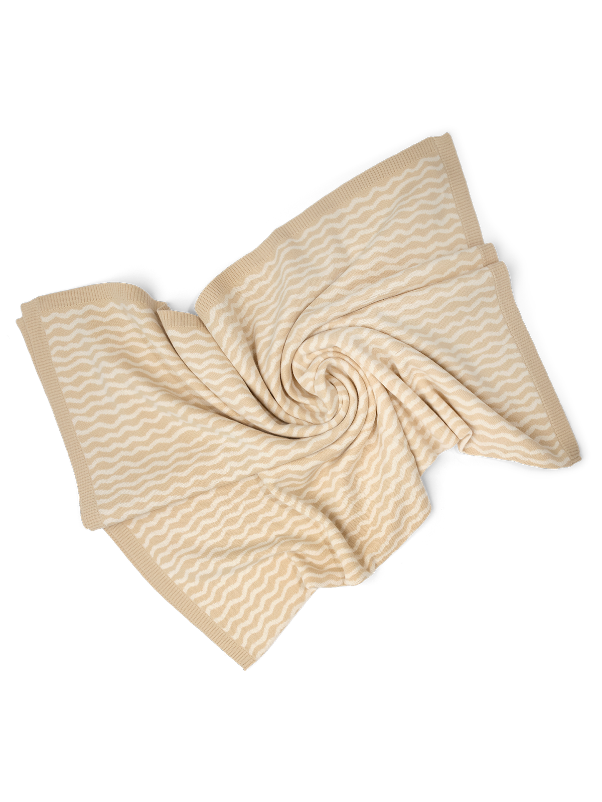 GROWN Organic Knit Baby Blanket in River color, soft and cozy for infants, made from organic materials, with a textured knit pattern.