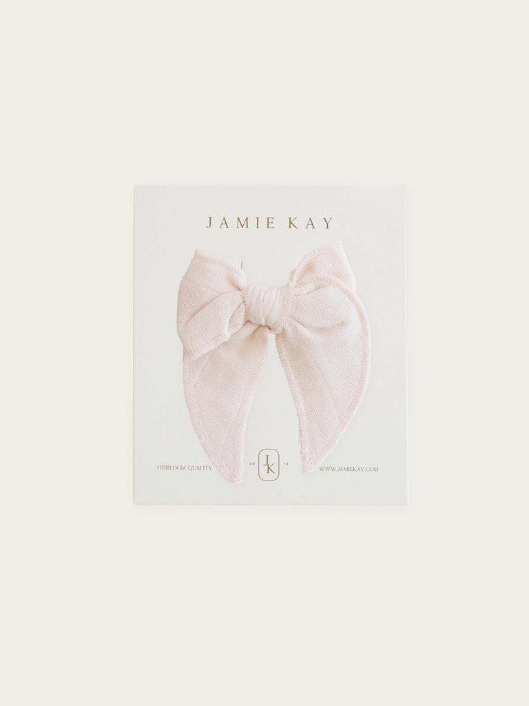 Jamie Kay organic cotton muslin bow blush