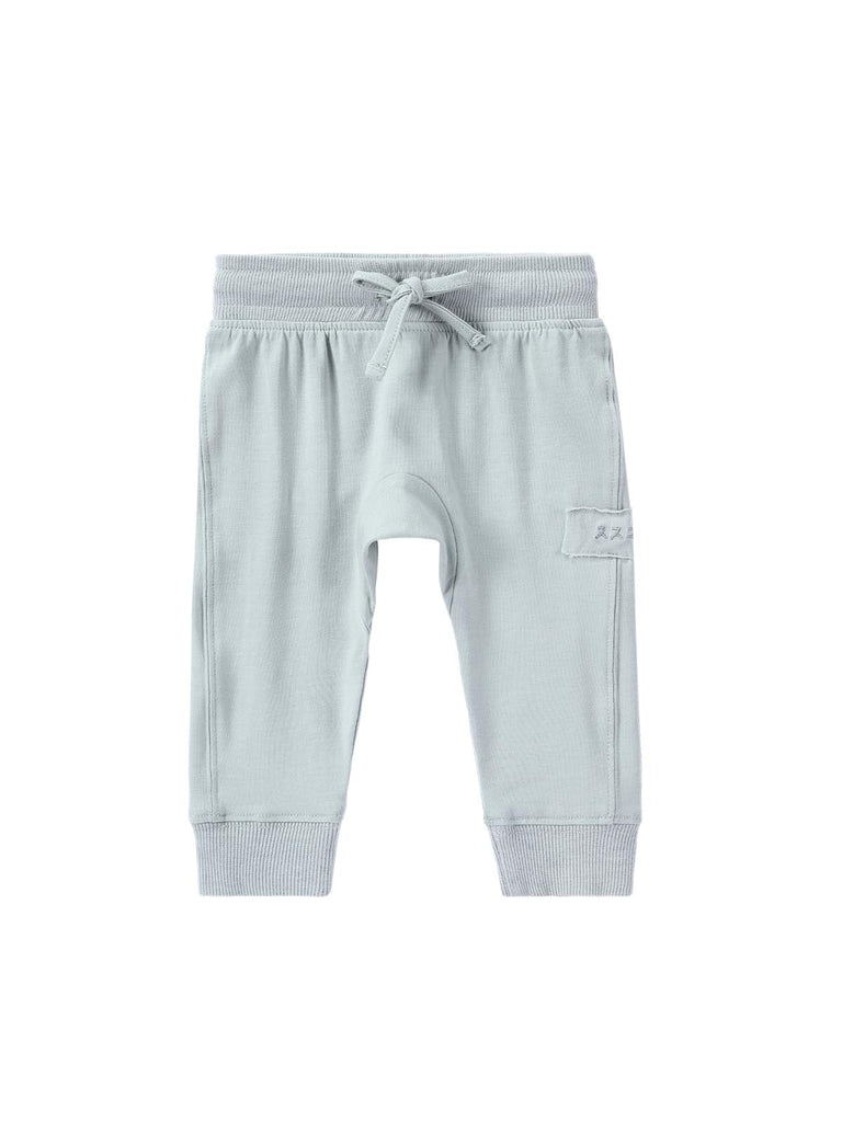 Susukoshi Organic Cotton Jogger Pants for babyies and boys. Dew colour.