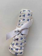 Konges Slojd Kapok nursing pillow cover in Bluebell fabric, soft and comfortable for breastfeeding and infant support.