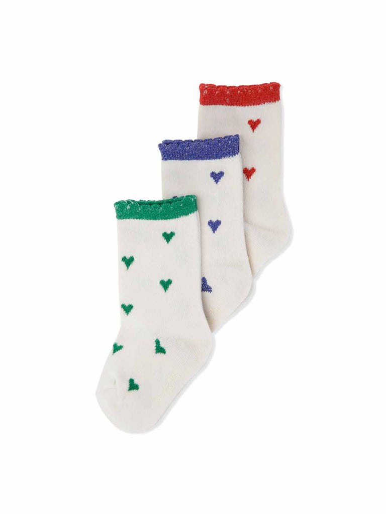 cute glitter heart socks. girls socks. konges slojd
