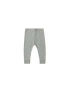 Quincy Mae ribbed sky blue leggings for babies, soft and stretchy bottoms with ribbed texture perfect for comfortable wear