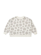 Rylee + Cru slouchy pullover with retro floral print, cozy long-sleeve top for casual wear, shown in the image.