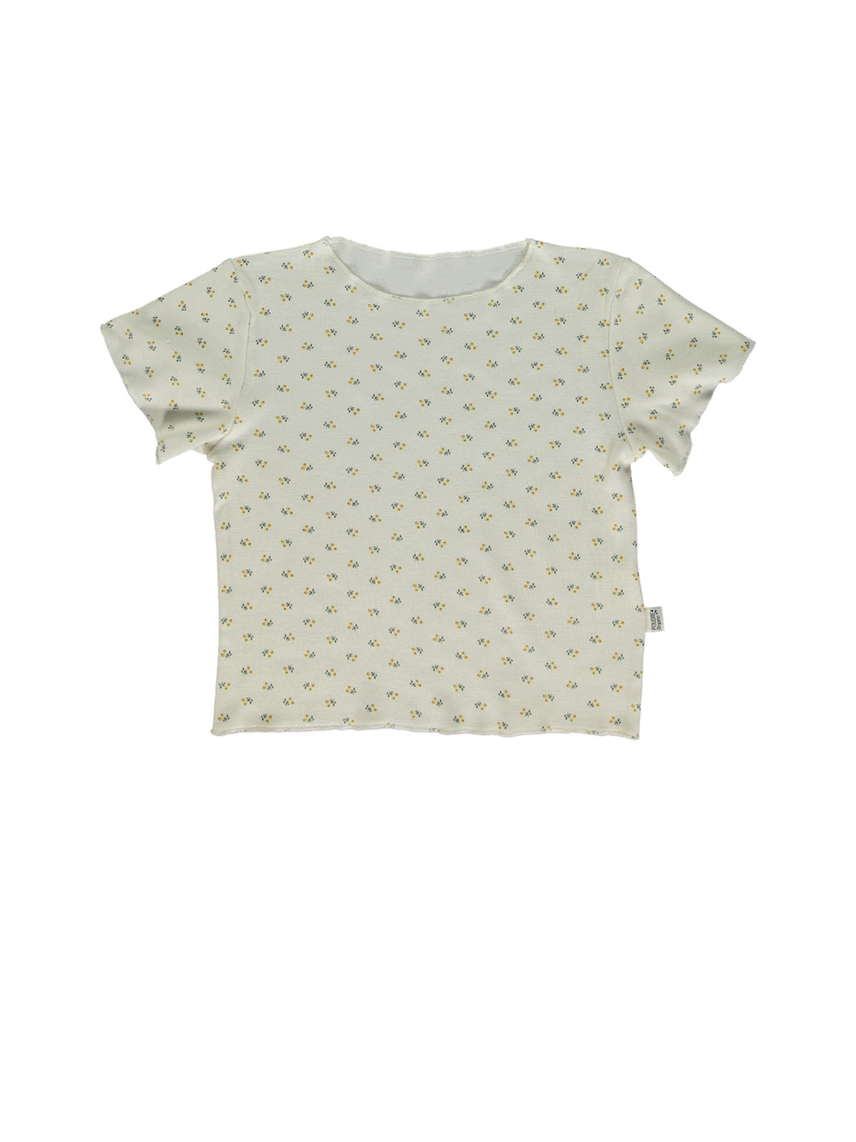 Poudre Organic honey-colored T-shirt for women, soft organic cotton, casual fit, showcasing front design and comfortable style.