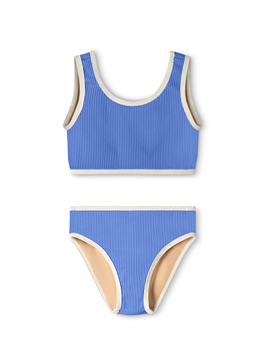ZULU & ZEPHYR Mini Rib Bikini Bay Blue Little Bambinos NZ