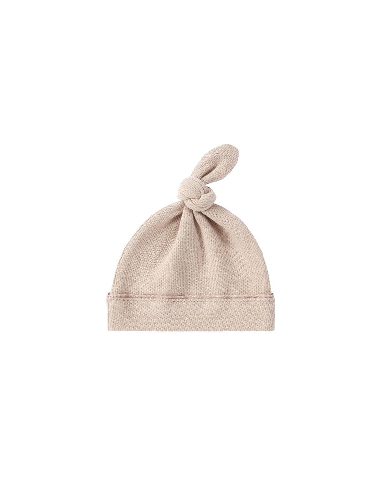 Susukoshi Baby knot hat taupe pointelle