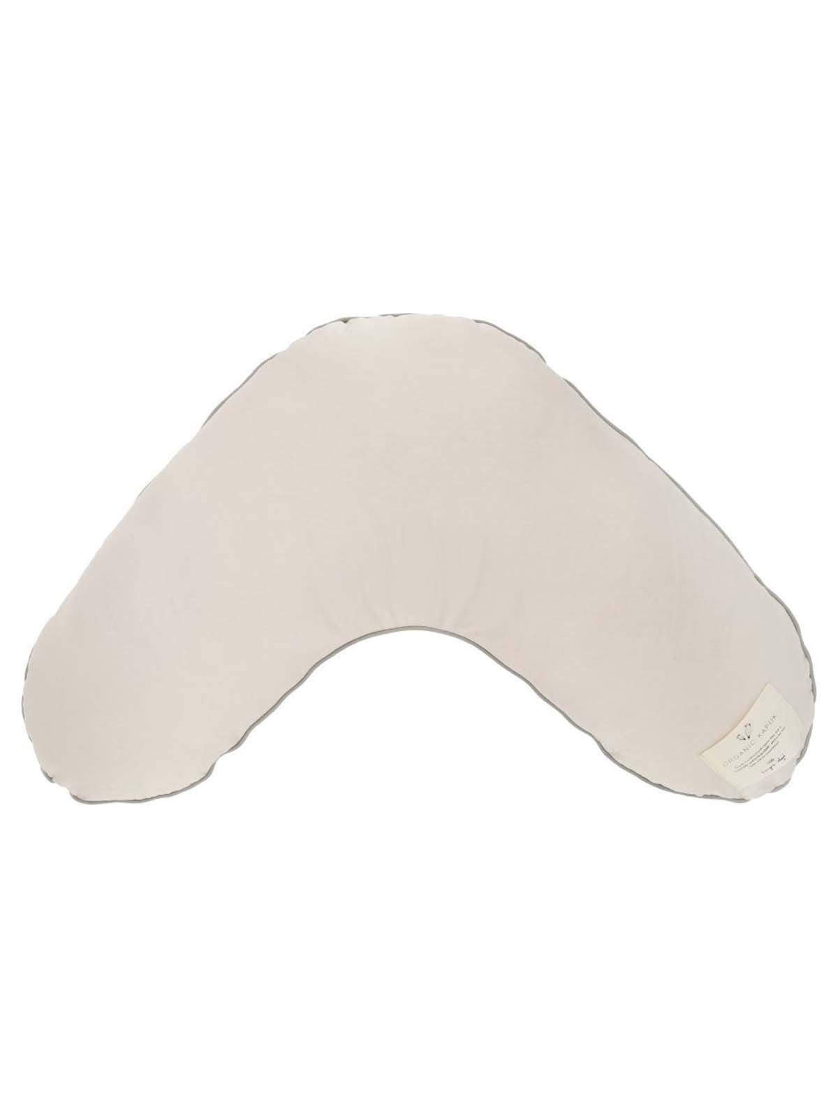 Konges Slojd Kapok nursing pillow cover in lemon fabric, soft and cozy for comfortable feeding and bonding.